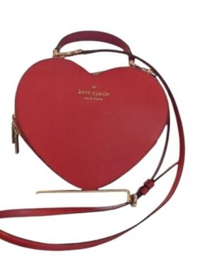 NEW Kate Spade New York ♠️ Red Leather Heart Crossbody "Love Shack" Bag Purse